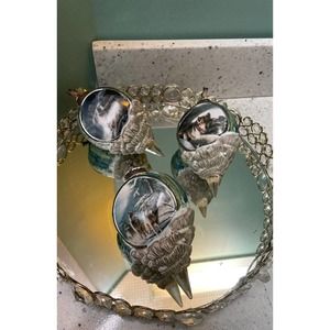 Set of three Bradford exchange hand painted porcelain ornaments